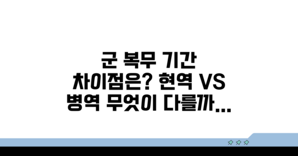 현역 복무 기간과 차이점은?