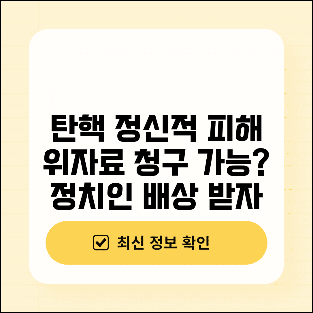 탄핵 위자료 청구 정치적 피해 | 정치인 탄핵으로 인한 정신적 피해 위자료 청구