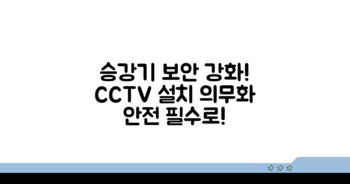 승강기 영상 보안 시스템 설치 의무화