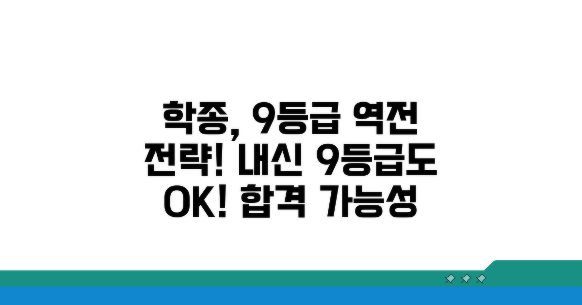 학종 준비, 9등급 학생 전략