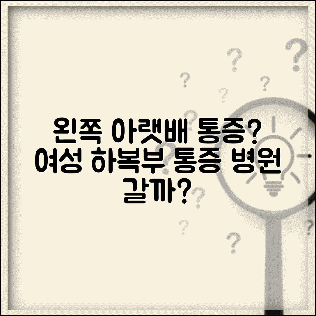 왼쪽 아랫배 통증 여자 | 왼쪽 하복부 통증 원인 총정리, 병원 가야 할까?