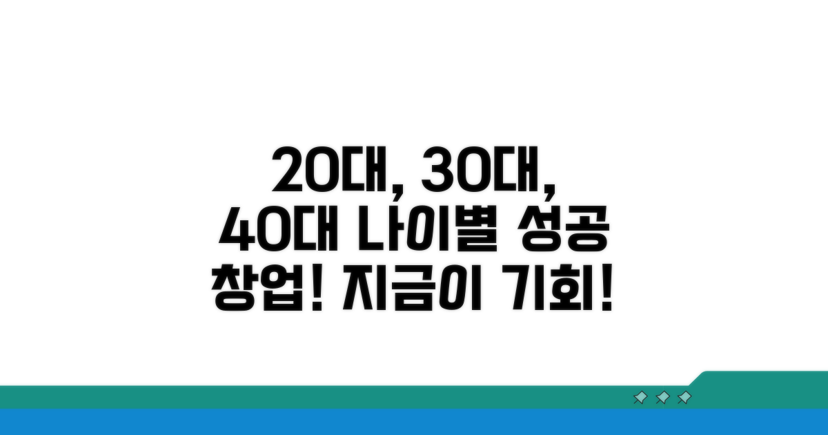 연령별 창업 성공 조건과 시점