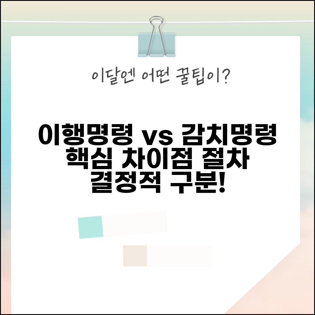 이행명령 감치명령 차이 | 이행명령과 감치명령 구분 및 절차