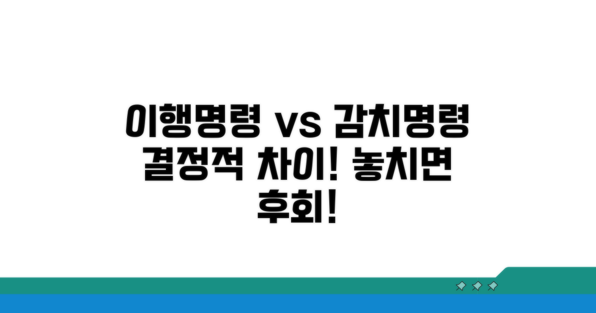 이행명령과 감치명령 개념 비교