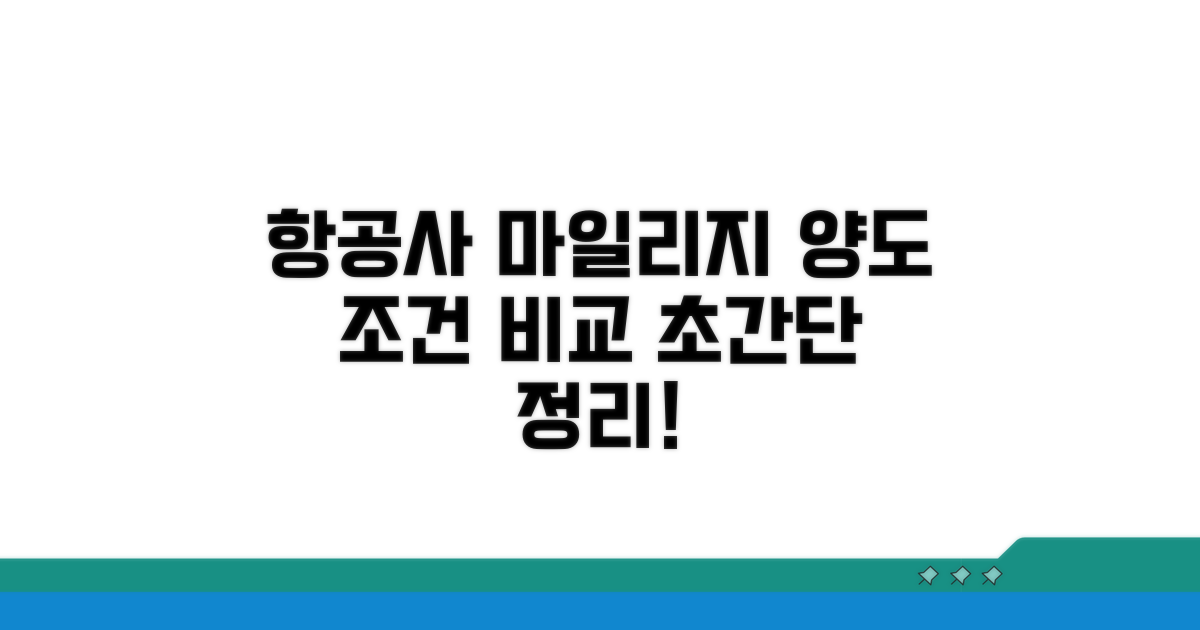 항공사별 마일리지 양도 조건 비교