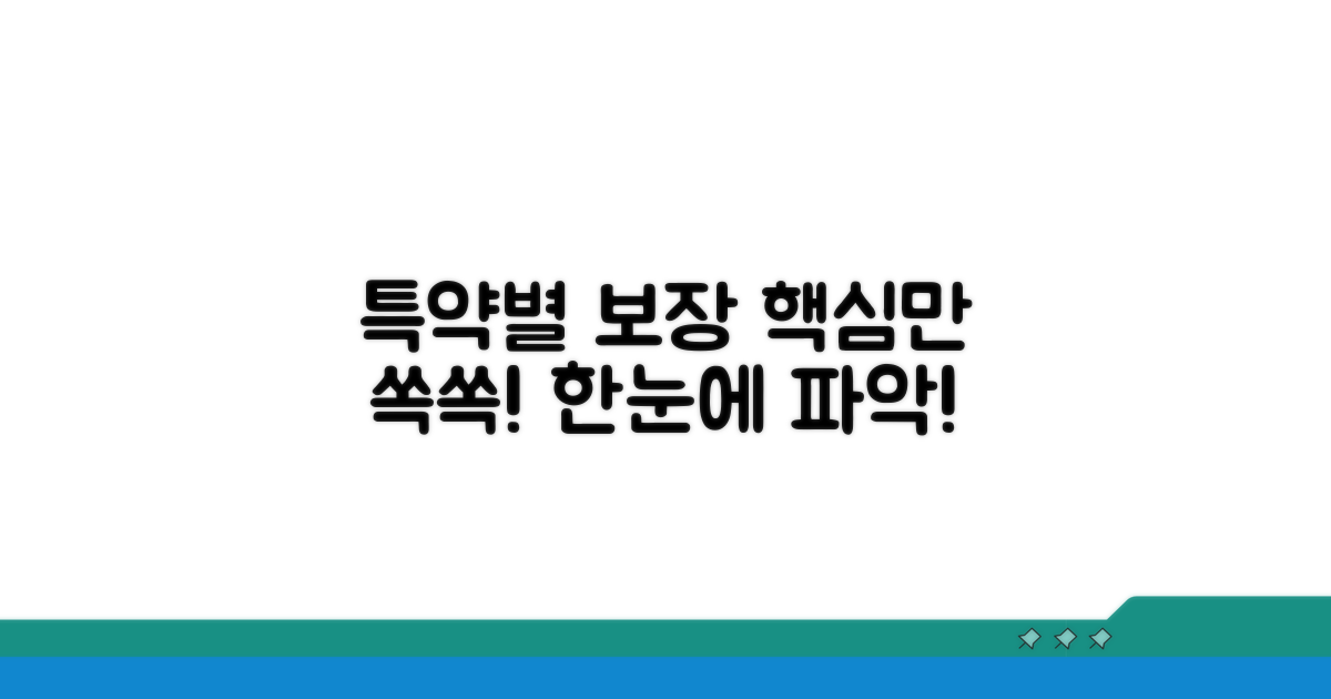 특약별 보장 내용, 한눈에 보기