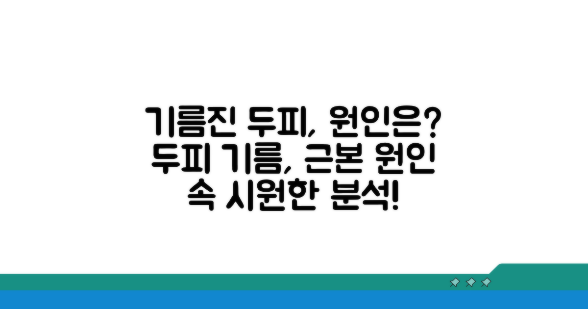 머리 기름지는 근본 원인 분석