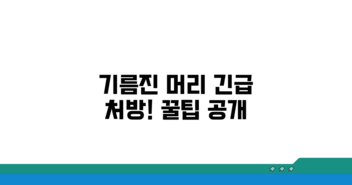 기름진 머리 응급 처치 꿀팁