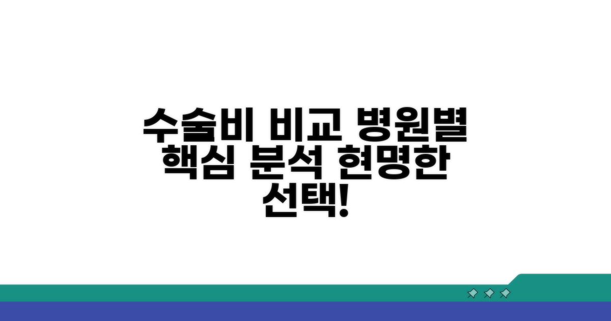 수술 비용, 병원별 비교 분석