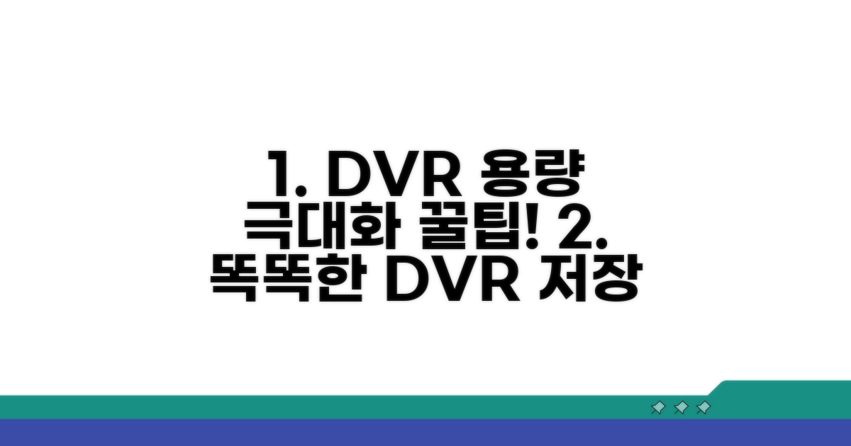 스마트한 DVR 저장 용량 활용법