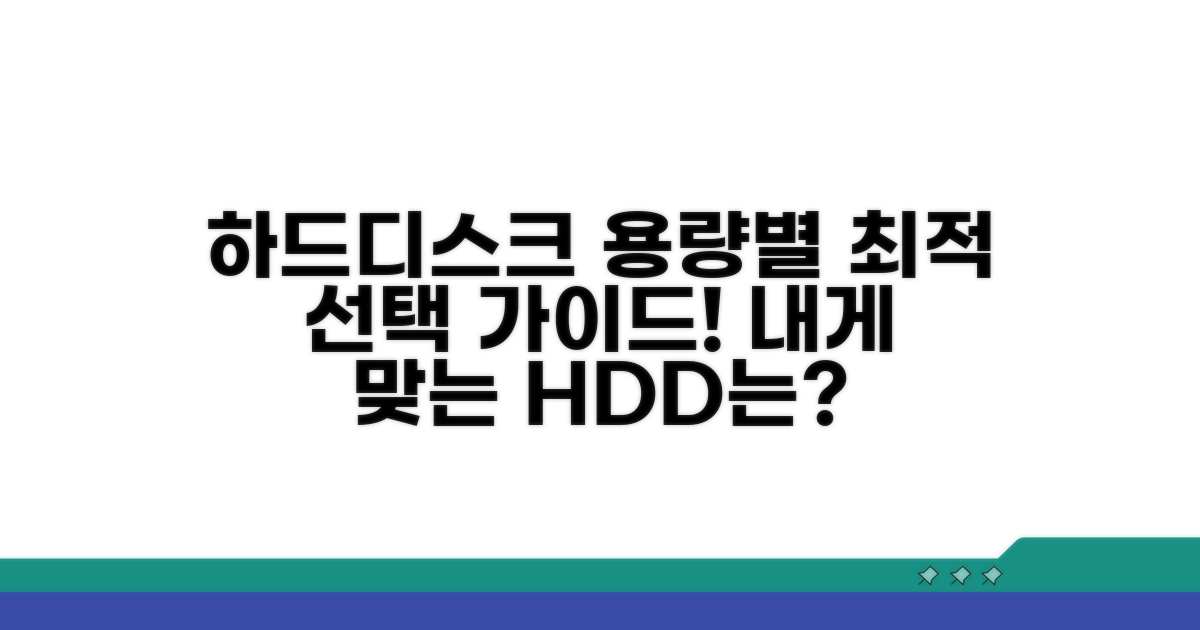 저장 용량별 하드디스크 선택 가이드