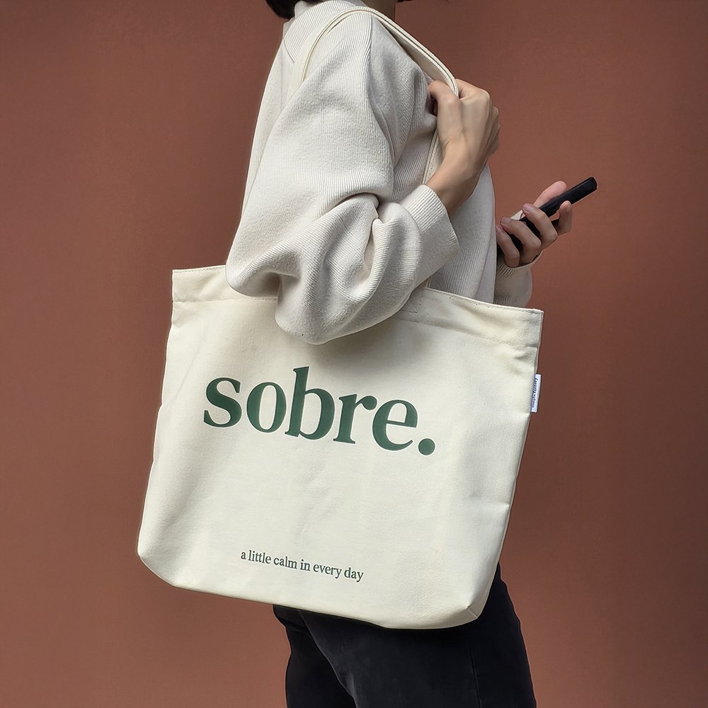 소브레 지퍼 에코백 무지 캔버스 장바구니 가방 상세 이미지 2
