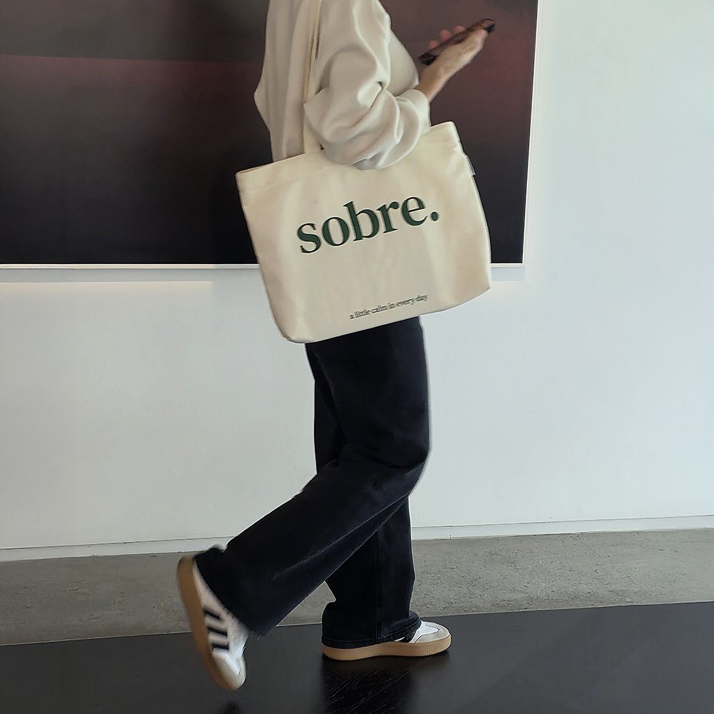 소브레 지퍼 에코백 무지 캔버스 장바구니 가방 상세 이미지 1