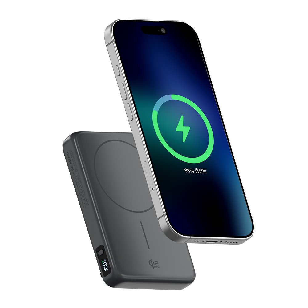 Qi2 25W 맥세이프 초고속 무선 보조배터리 QB610 10000mAh, 화이트 상세 이미지 2