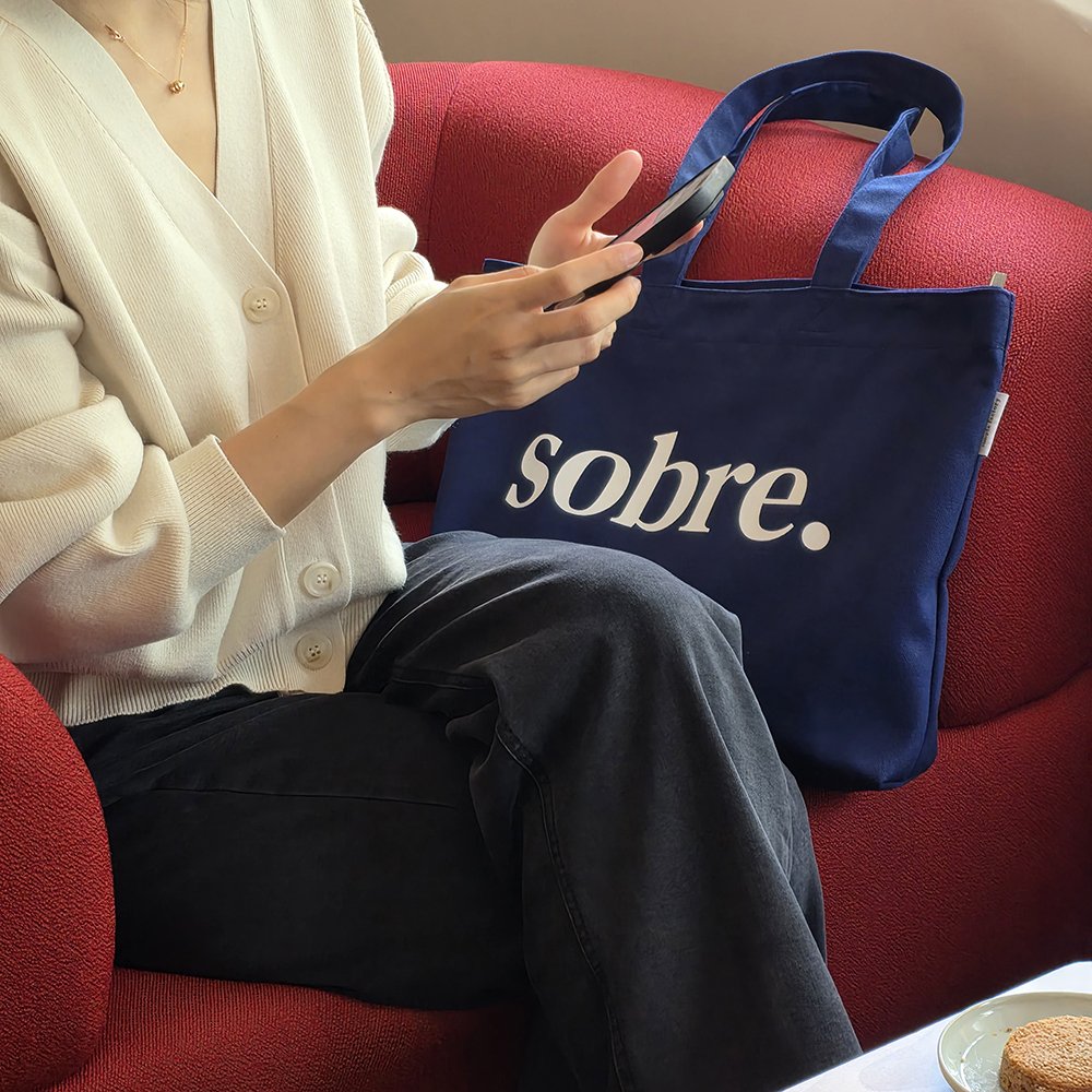 소브레 지퍼 에코백 무지 캔버스 장바구니 가방 상세 이미지 2