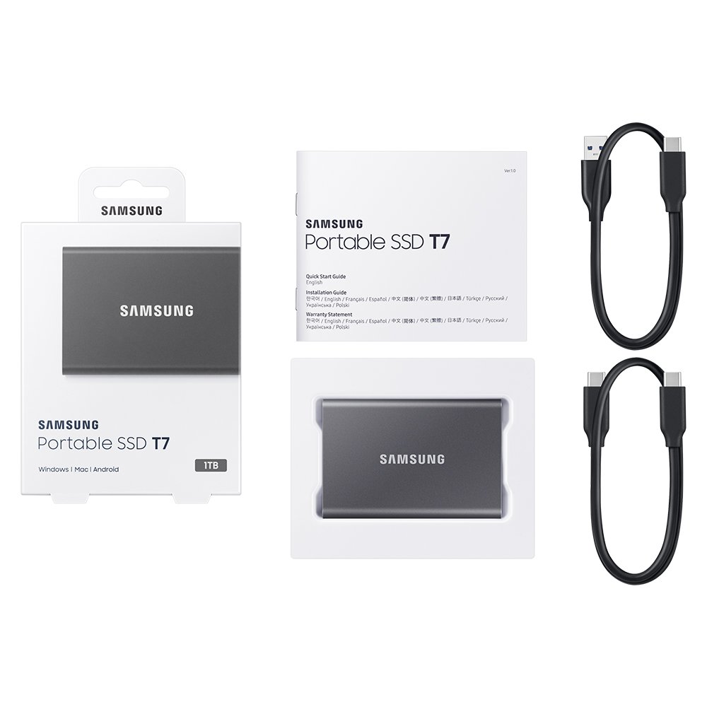 삼성전자 삼성 포터블 외장 SSD T7 데이터 복구 서비스 1TB, 그레이 상세 이미지 1