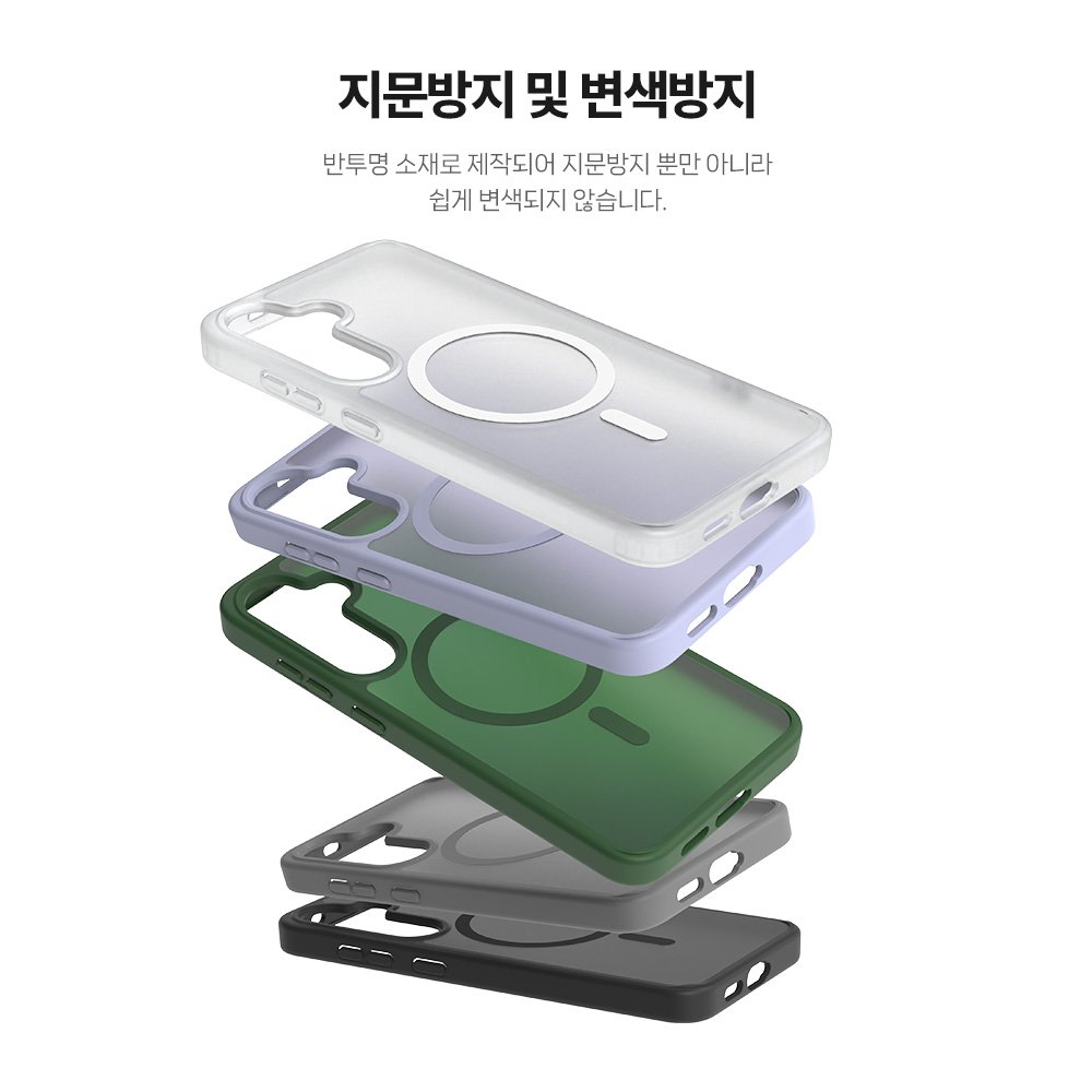 랩씨 맥세이프 마그넷 케이스 지문방지 강력한 자력 매트블랙, 갤럭시S24 플러스-S25 플러스 공용 상세 이미지 2