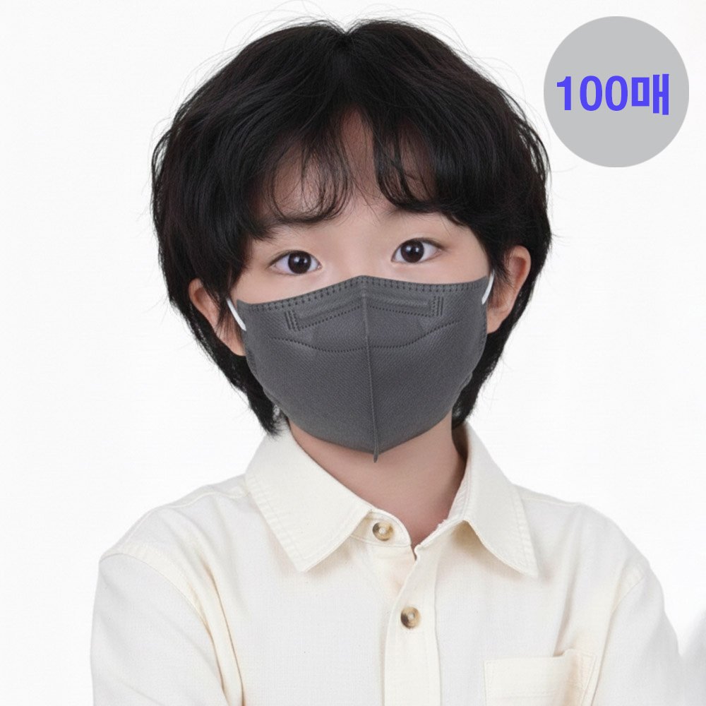 메디케이알 데일리핏 새부리형 KF94 소형 어린이마스크 쁘띠딥그레이, 100매 상세 이미지 1